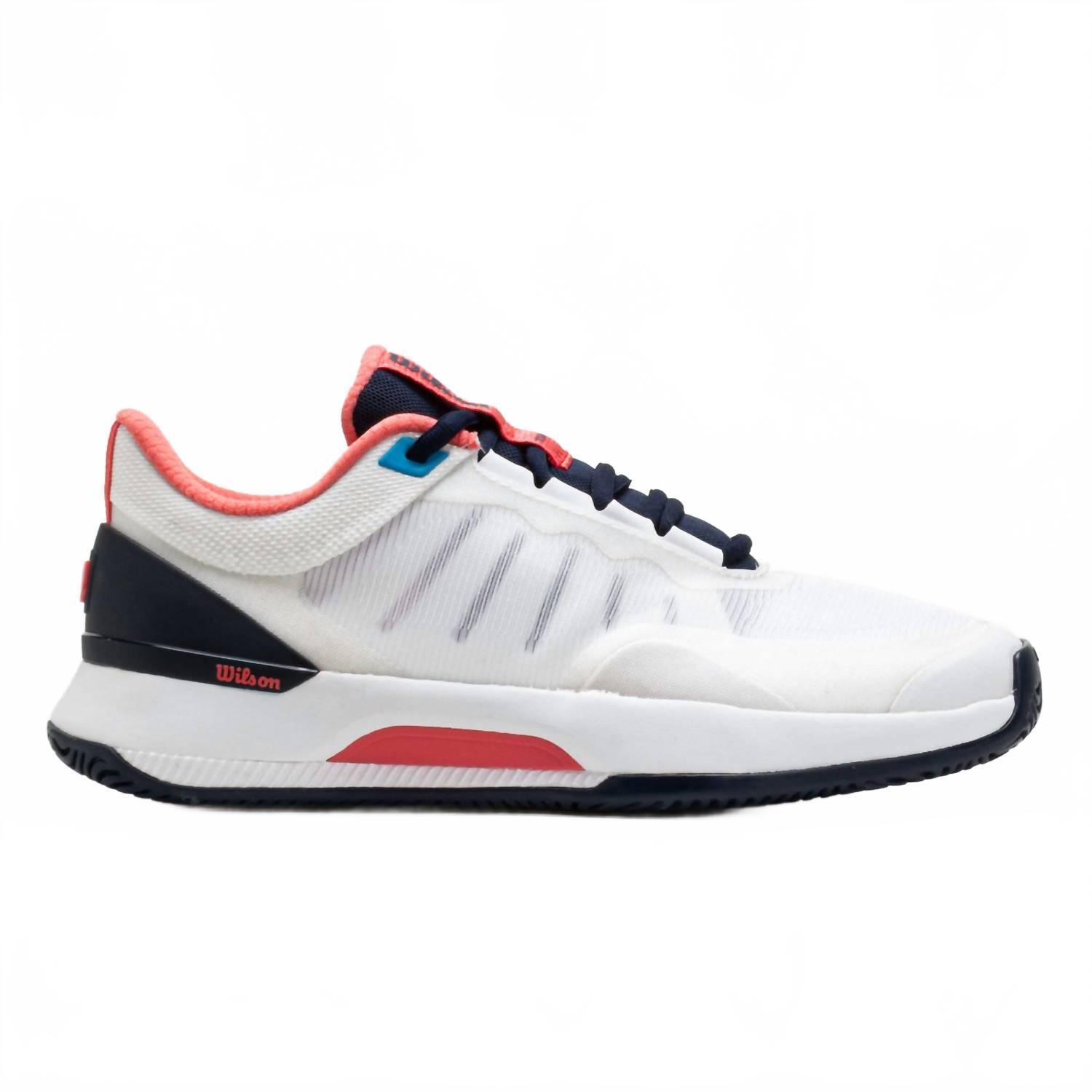 New Wilson Women's Intrigue Tour Shoe In White/Navyblazer/Dubarry